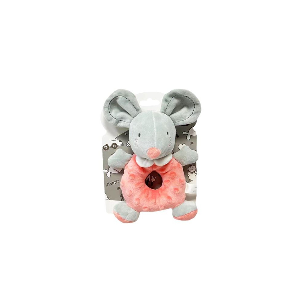 Grzechotka myszka 18 cm brzoskwiniowa Grzechotka myszka 18 cm brzoskwiniowa