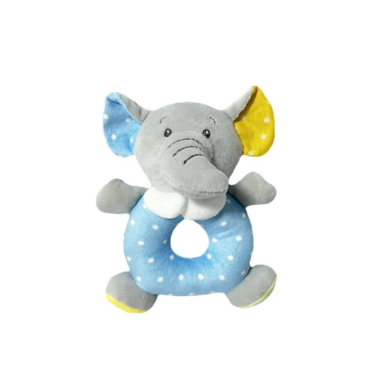 Skallra elefant 18 cm färgglad