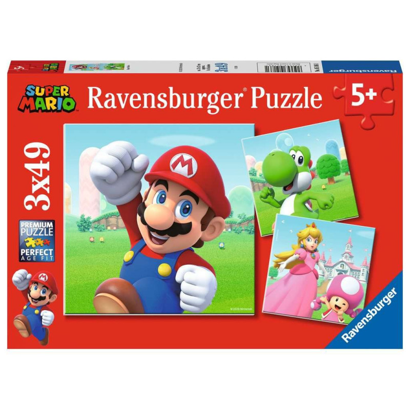 Pussel med 3x49 elementer Super Mario