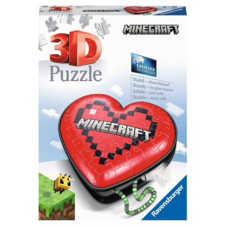 Pussel 3D 54 delar Minecraft hjärta | HandlaSmidigt.se