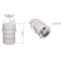 Lampa butik LED-spårstrålkastare enfas vit metall 30W 2550 lm neutralvitt ljus 4000K