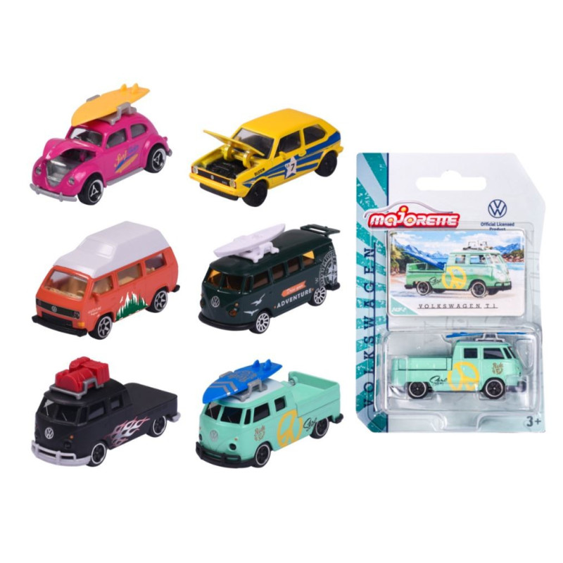 Fordonet Majorette Volkswagen The Originals Premium finns i 6 olika modeller.