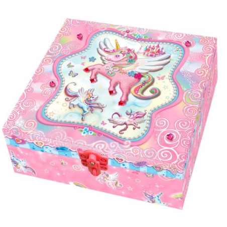 Pecoware set i en låda med hyllor - enhörningar