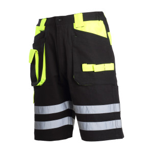 Korta shorts i blå-gul 100% bomull med reflex, 's', ce,lahti
