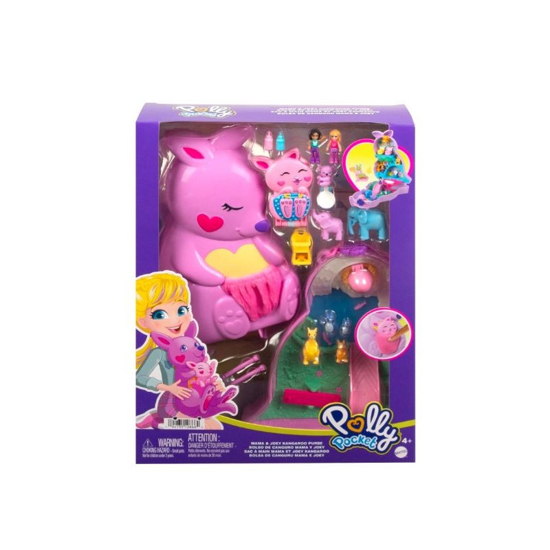 Set med väska med Polly Pocket-figurer känguruer