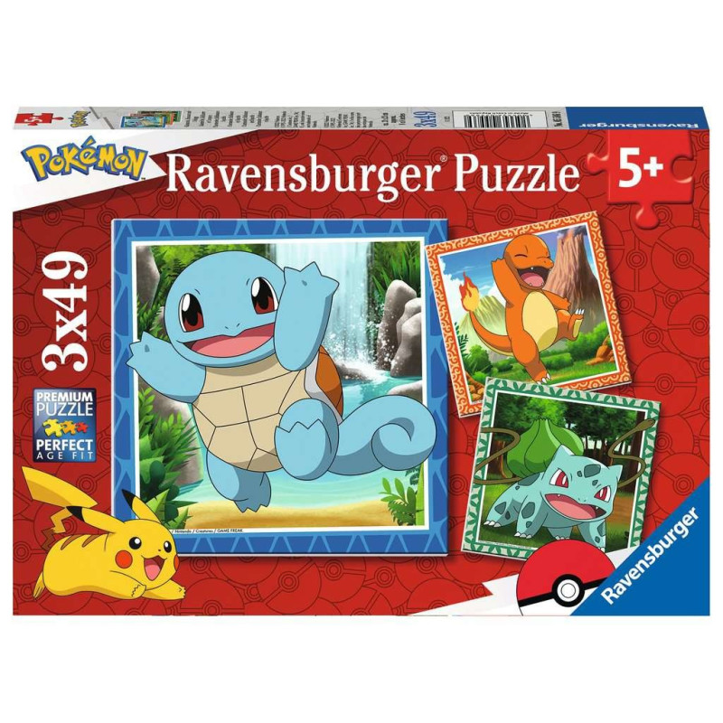Pussel med 3x49 element Pokémon