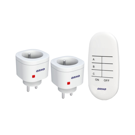 Set med trådlösa minikontakter styrd av fjärrkontroll 2+1