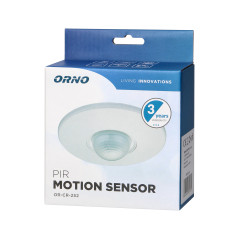 Rörelsesensor 360 grader IP20, 2000W, 3 sensorer, justerbar räckvidd 3m-16m.