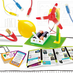 Vetenskaplig uppsättning med geniala experiment med elektricitet.