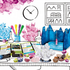 Vetenskaplig uppsättning jag är ett geni kristallvetenskap