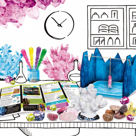 Vetenskaplig uppsättning jag är ett geni kristallvetenskap