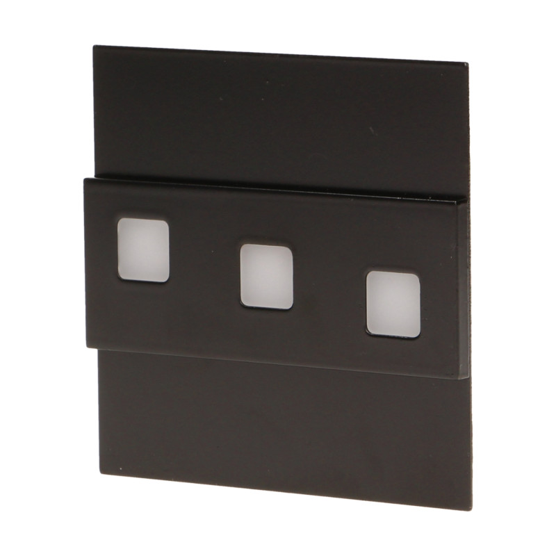 LEPUS LED 1,2W, väggmonterad trappbelysning, 12V DC, 100lm, 3000K, svart