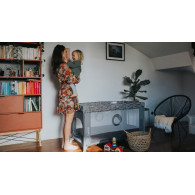 Łóżeczko turystyczne stefi grey concrete multicolor