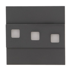 LEPUS LED 1,2W, väggmonterad trappbelysning, 12V DC, 100lm, 3000K, grafit