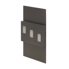LEPUS LED 1,2W, väggmonterad trappbelysning, 12V DC, 100lm, 3000K, grafit