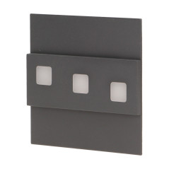 LEPUS LED 1,2W, väggmonterad trappbelysning, 12V DC, 100lm, 6000K, grafit
