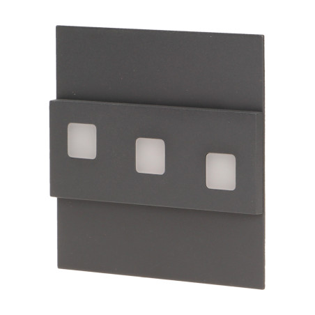 LEPUS LED 1,2W, väggmonterad trappbelysning, 12V DC, 100lm, 6000K, grafit