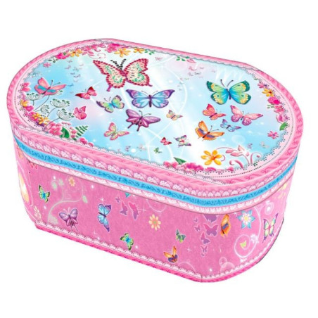 Musikspeldosa i form av en oval - fjärilar 2 stycken