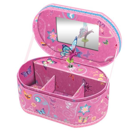 Musikspeldosa i form av en oval - fjärilar 2 stycken