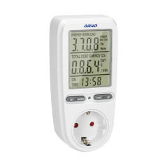 Wattmätare, energikalkylator med LCD-skärm, Schuko-version
