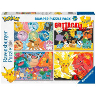 Pussel med 4x100 pokemon-element.