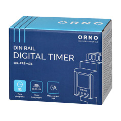 Elektronisk tidsprogrammerare, 52 program, 3 språk i menyn, 2 moduler, DIN TH-35mm