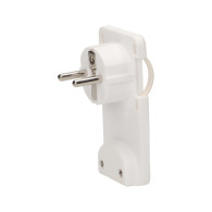 Platt stickkontakt, Uni-Schuko med hållare, vit