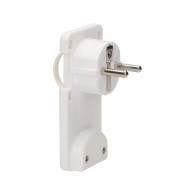 Platt stickkontakt, Uni-Schuko med hållare, vit