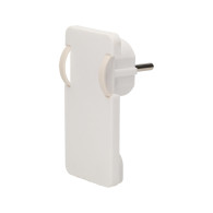 Platt stickkontakt, Uni-Schuko med hållare, vit
