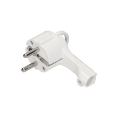 Platt stickkontakt, Uni-Schuko med hållare, demonterbar, vit
