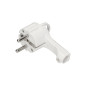 Platt stickkontakt, Uni-Schuko med hållare, demonterbar, vit