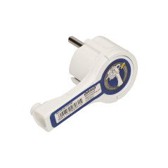 Platt stickkontakt, Uni-Schuko med hållare, demonterbar, vit