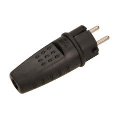 Gummikontaktuttag rakt IP44, svart