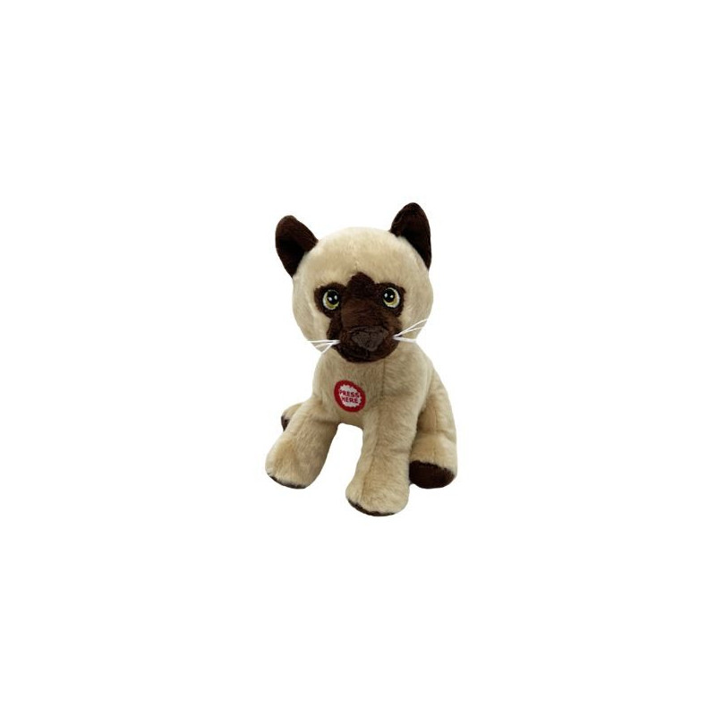 Maskotkatten Leo den beiga 15 cm med ljud