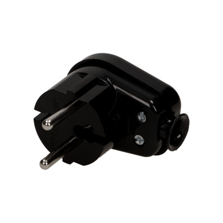 Vinklad kontakt 2P, svart