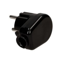 Vinklad kontakt 2P, svart