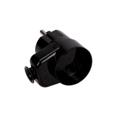 Vinklad kontakt 2P med uttag, svart