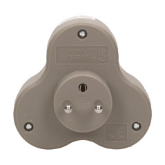 Grenuttag 3x2P+J, grå