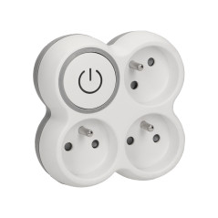 Grenuttag, 3 uttag 2P+Z med upplyst strömbrytare ON/OFF.