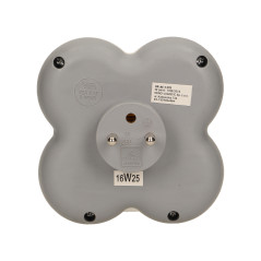 Grenuttag, 3 uttag 2P+Z med upplyst strömbrytare ON/OFF.