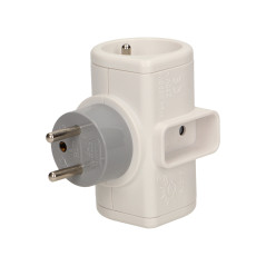 Vridbar förgrening, 2 uttag 2P+Z, 1 uttag 2P/II