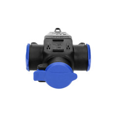 Förgreningsdosa med stänkskydd och stöttålig, IP44, 3 uttag 2P+Z, 16A, 230V AC, Schuko-version.