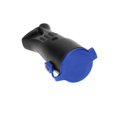 Tätningsskyddad gummikontakt 2P+Z, rak, IP44, svart