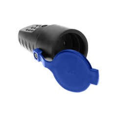 Gummikontaktuttag IP44 med jordning, svart