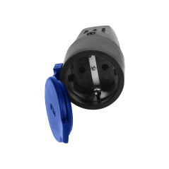 Gummikontaktuttag IP44 med jordning, svart, Schuko-version