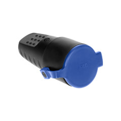Gummikontaktuttag IP44 med jordning, svart, Schuko-version