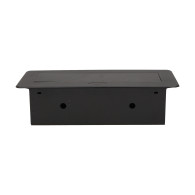 Möbeluttag infällt i bänkskiva med platt fräst kant, 3x2P+Z, svart.