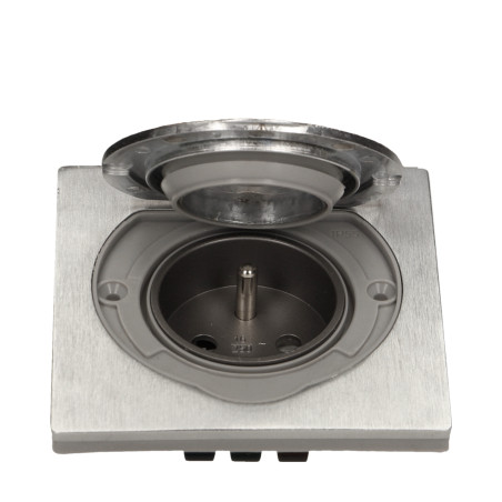 Tätningsskyddat eluttag, IP55 rostfritt stål