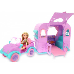 Docka 10,5 tum jeep med husvagn