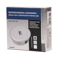 Trådlös induktionsladdare med extra USB-port, svart